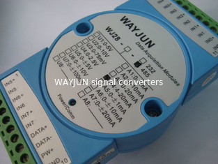 Китай WAYJUN 3000VDC изоляция 8 каналов 4-20mA/0-5V до RS485 аналоговый модуль ввода/вывода синий AD конвертеры 24Bits DIN35 поставщик