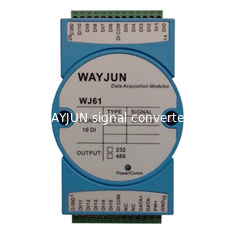 Китай WAYJUN WJ61 серии 16-ch DI Изолированный цифровой сигнал на RS485/232 модуль,тонкий пластиковый корпус с интегральным 35 мм DIN поставщик