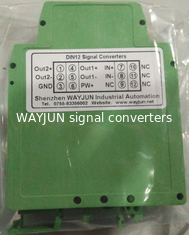 Китай WAYJUN 3000VDC изоляция RTD PT100 температура Сигнальные изоляторы ((один из двух) Зеленый DIN35 сигнал преобразователь поставщик