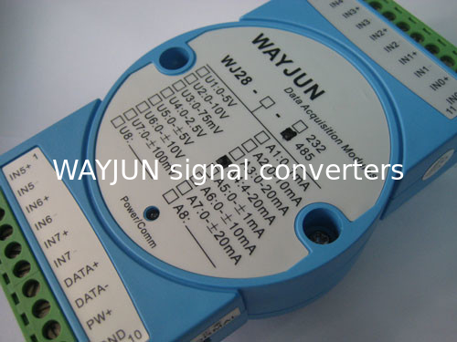 WAYJUN 3000VDC изоляция 8 каналов 4-20mA/0-5V до RS485 аналоговый модуль ввода/вывода синий AD конвертеры 24Bits DIN35 поставщик