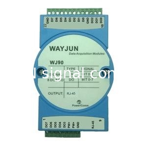 WAYJUN Восемь каналов DI/DO Ethernet переключает на RJ45, Modbus TCP синий переключает на цифровой MODBUS TCP DIN35 поставщик