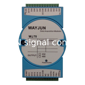 WAYJUN 4-ch DI 4-ch Relay Output, RS485/232 Дистанционный модуль синий Модуль сбора данных I/O DIN35 поставщик