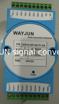 4-20ma до 4-20ma разделитель изоляции тока WAYJUN 3000VDC один в два выходящего сигнального передатчика зеленый DIN35 CE одобренный поставщик