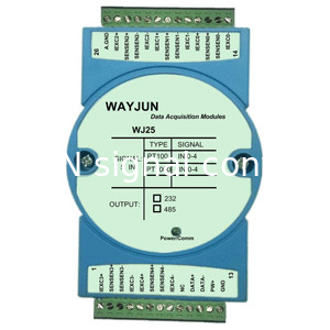 wayjun WJ25 серии 5 каналов RTD Сигнал температуры на RS485/232 Приобретение температурного сигнала 24 бита синий поставщик